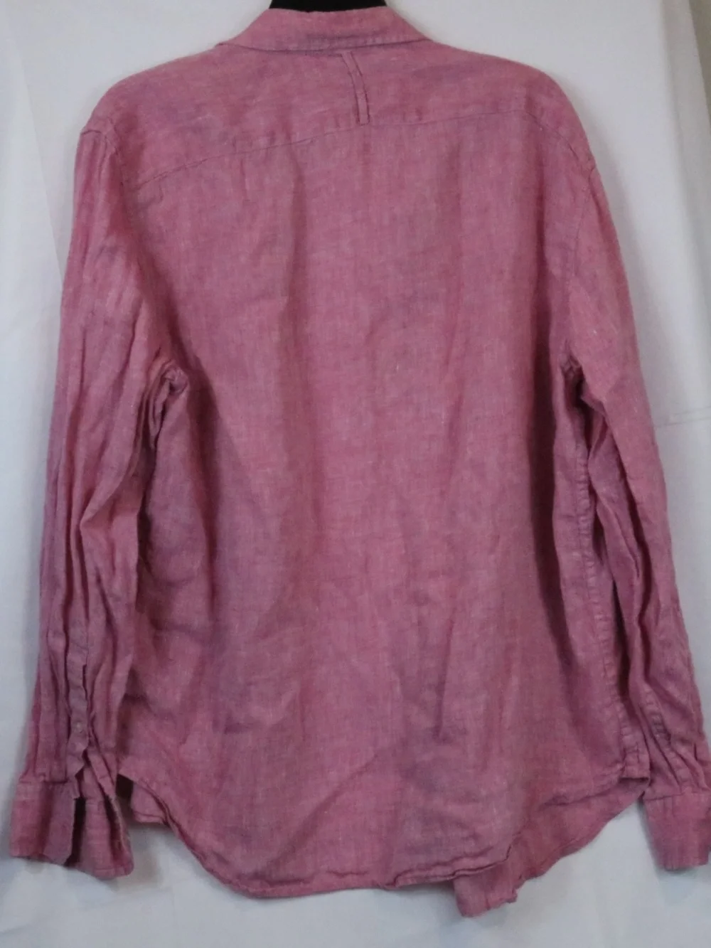 Banana Republic Shirt Mens Large Pink 100% Linen Camden Standard Fit Button Down